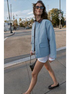 ZARA PADDED COMBINATION COLLAR JACKET